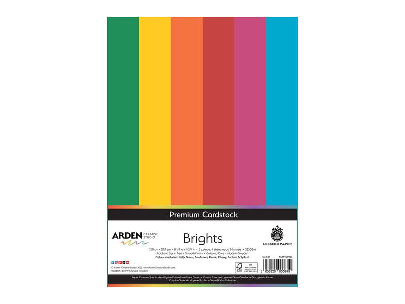 Arden Creative Studio Premium Cardstock Brights A4 - 24