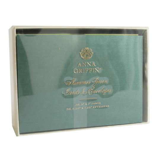 Shimmer Green Cards and Envelopes