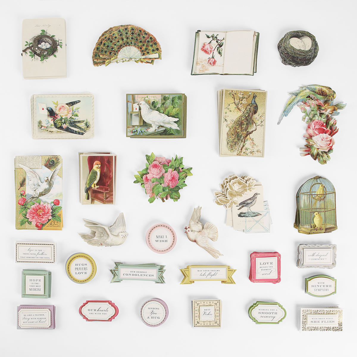 Feather Embellishments and Sentiments