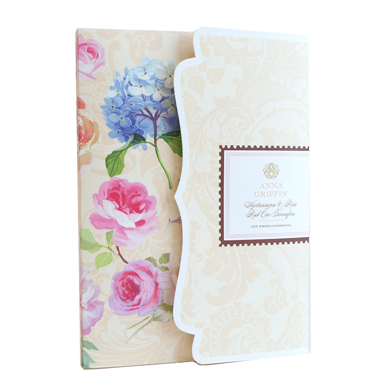 Hydrangea and Rose Rub On Transfers
