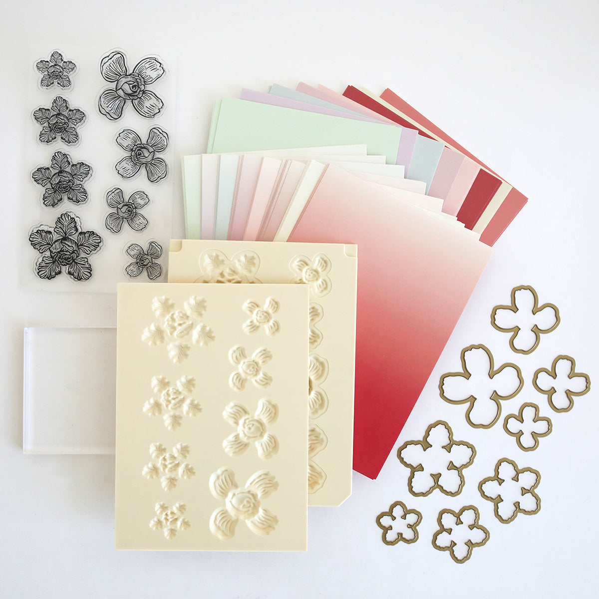 Posies Flower Mold, Stamps and Dies
