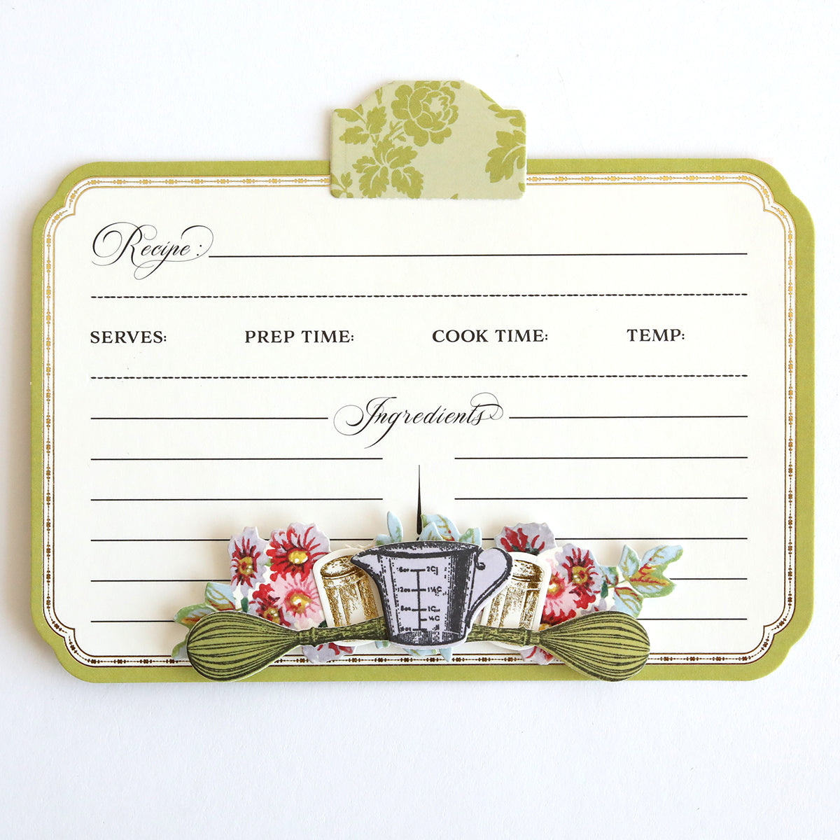 Recipe Card Stamps, Dies and Embellishments