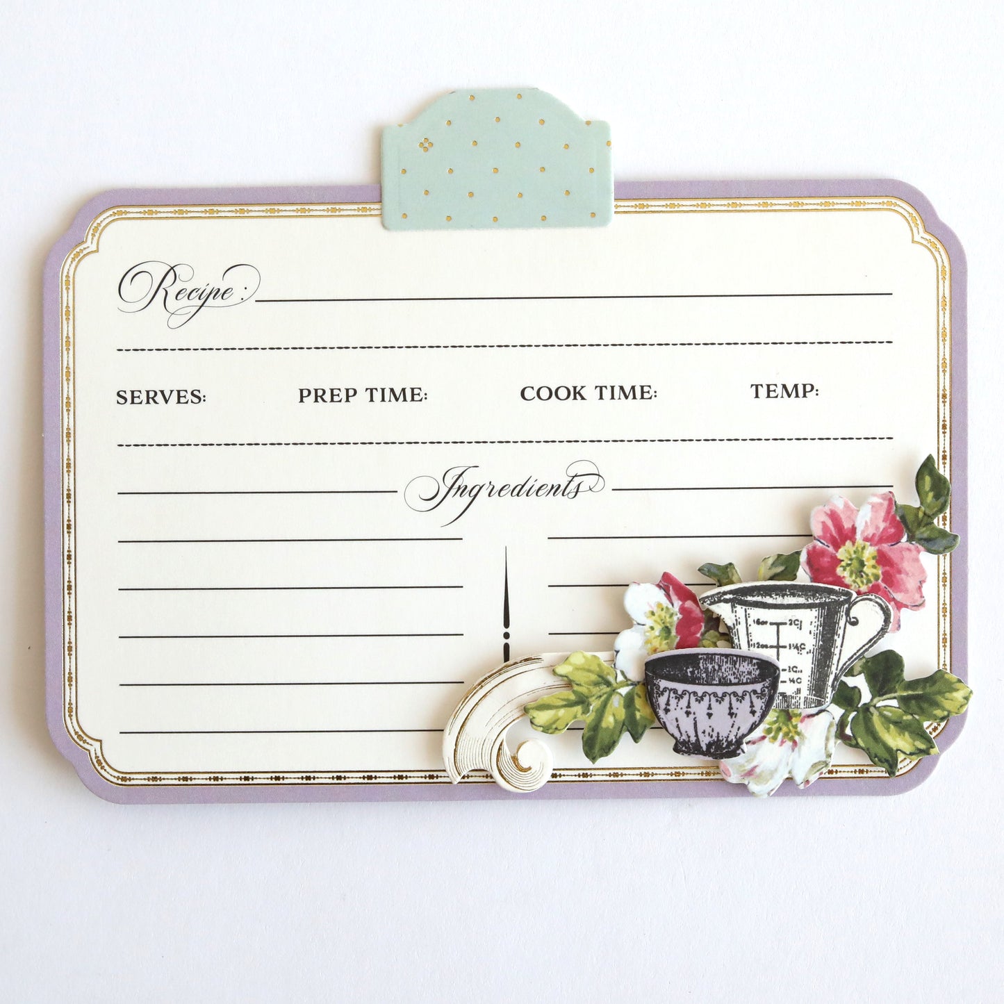 Recipe Card Stamps, Dies and Embellishments