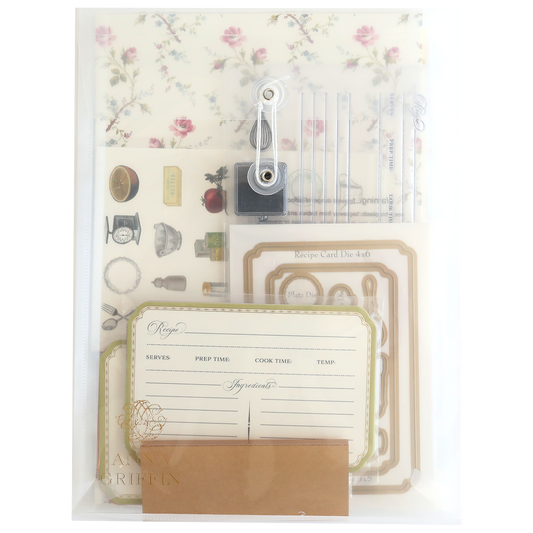 Recipe Card Stamps, Dies and Embellishments