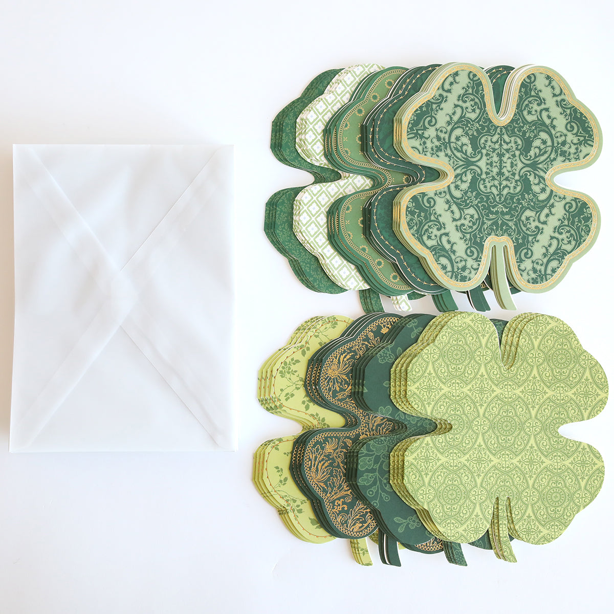 Shamrock Shaped Cards and Envelopes