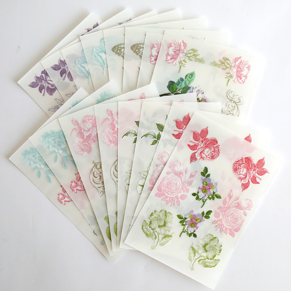Antique Botanical Rub On Transfers