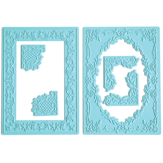 Gilded Fleur Frames Hot Foil Plates