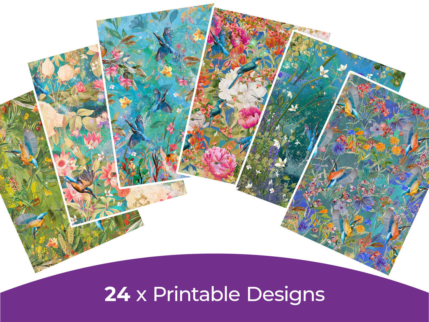 Nature's Garden Kingfisher Collection - Digital Paper Pad