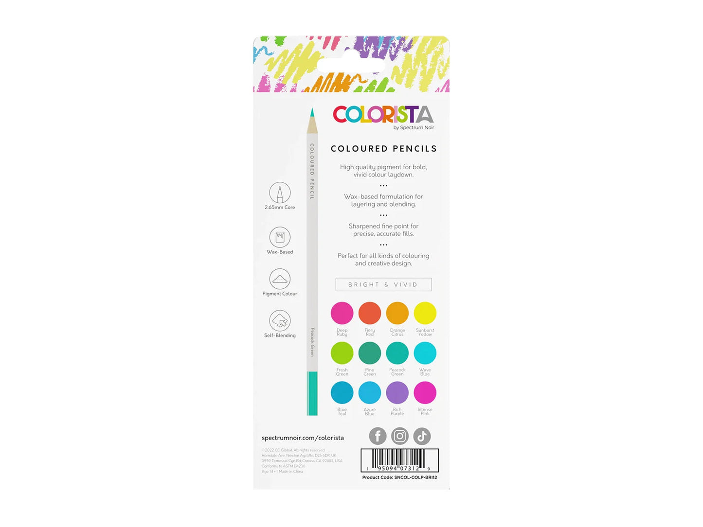 Colorista - Coloured Pencil - Bright & Vivid 12pc