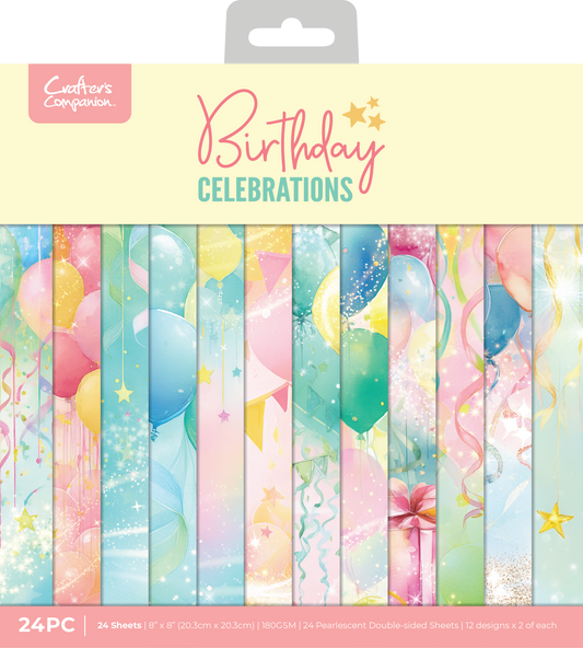 Crafter's Companion Birthday Celebrations - 8"x8" Paper Pad