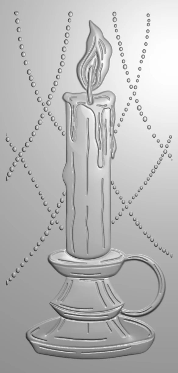 Christmas by Candlelight 2.75 X 5.75� 3D Embossing Folder - Christmas Candle