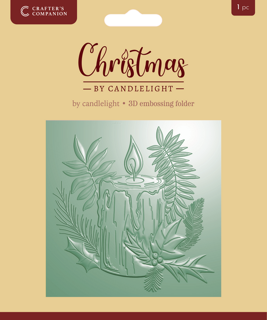 Christmas by Candlelight 5.5” X 5.5” 3D Embossing Folder - By Candlelight