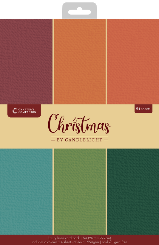 Crafter's Companion - Christmas by Candlelight - Luxury Linen Cardstock - A4