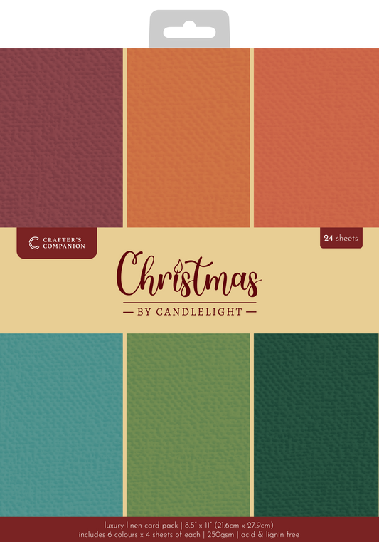 Christmas by Candlelight - Luxury Linen Cardstock - 8.5” X 11!