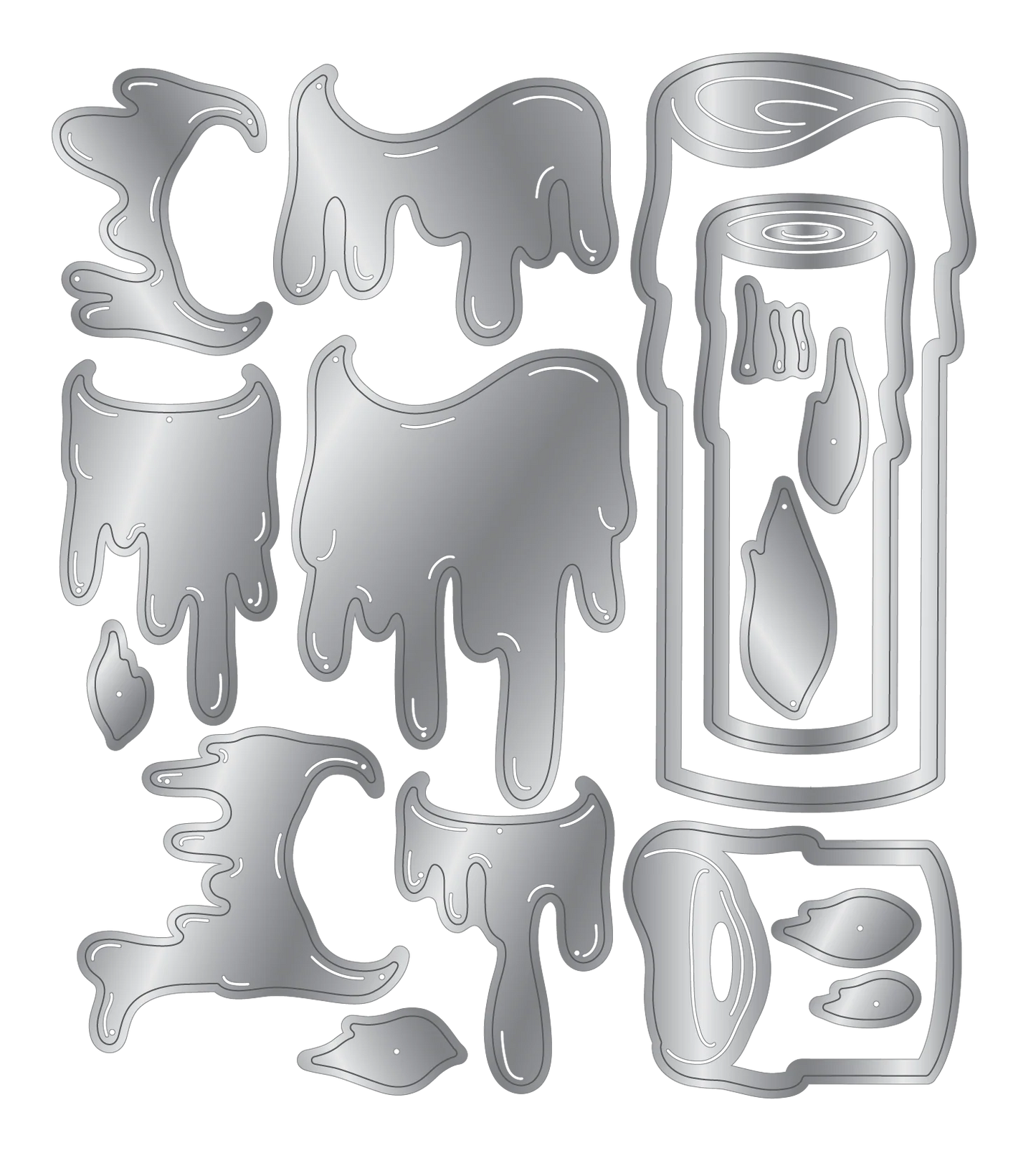 Christmas by Candlelight Metal Die Set - Candle Trio