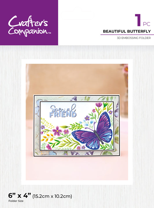 Crafter's Companion 6"x4" 3D Embossing Folder - Beautiful Butterfly