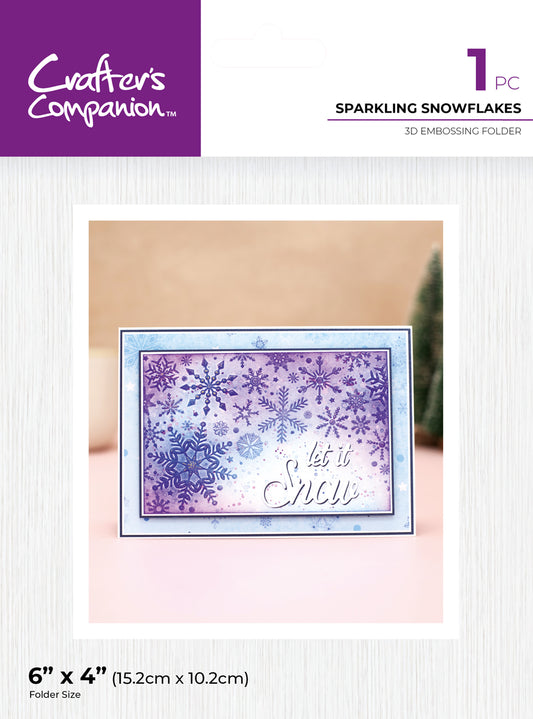 Crafter's Companion 6"x4" 3D Embossing Folder - Sparkling Snowflakes