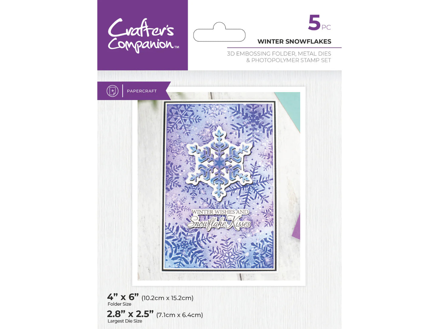 Crafter's Companion 3D Embossing Folder - Winter Snowflakes