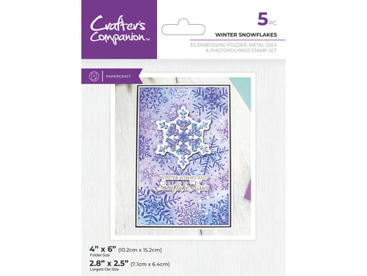 Crafter's Companion 3D Embossing Folder - Winter Snowflakes