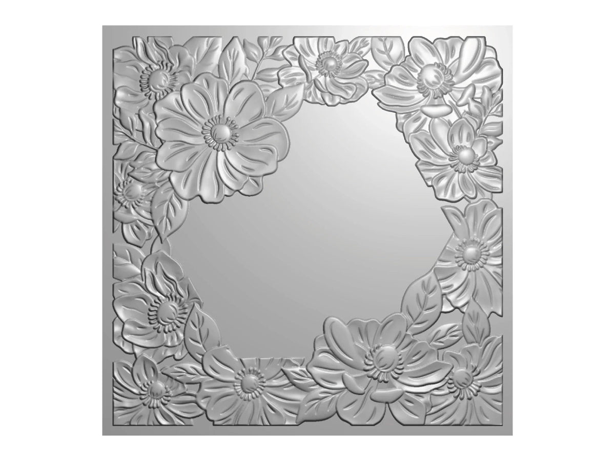 Crafters Companion 5.5” X 5.5” 3D Embossing Folder, Metal Die and Stencil Set - Alluring Anemones