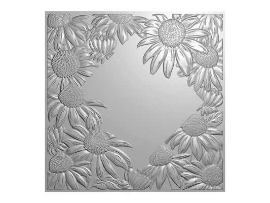 Crafters Companion 5.5” X 5.5” 3D Embossing Folder, Metal Die and Stencil Set - Ethereal Echinacea