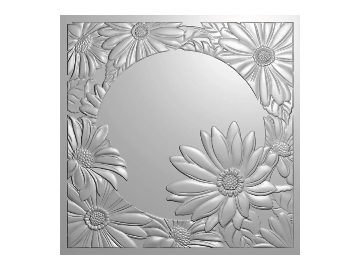 Crafters Companion 5.5” X 5.5” 3D Embossing Folder, Metal Die and Stencil Set - Gorgeous Gerberas