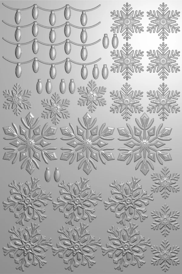 Crafters Companion 6” x 9” 3D Folder & Metal Die - Christmas Sparkle