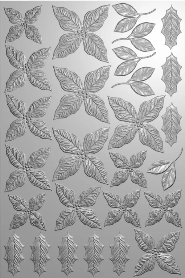 Crafters Companion 6” x 9” 3D Folder & Metal Die - Poinsettia Season