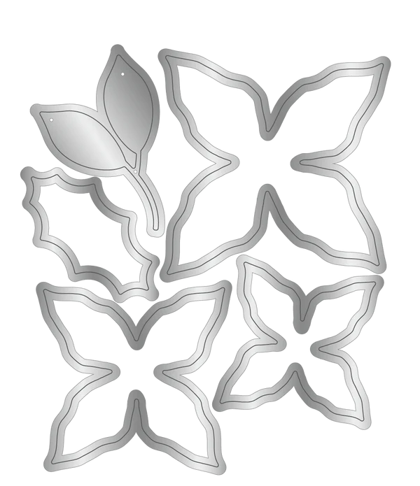 Crafters Companion 6” x 9” 3D Folder & Metal Die - Poinsettia Season