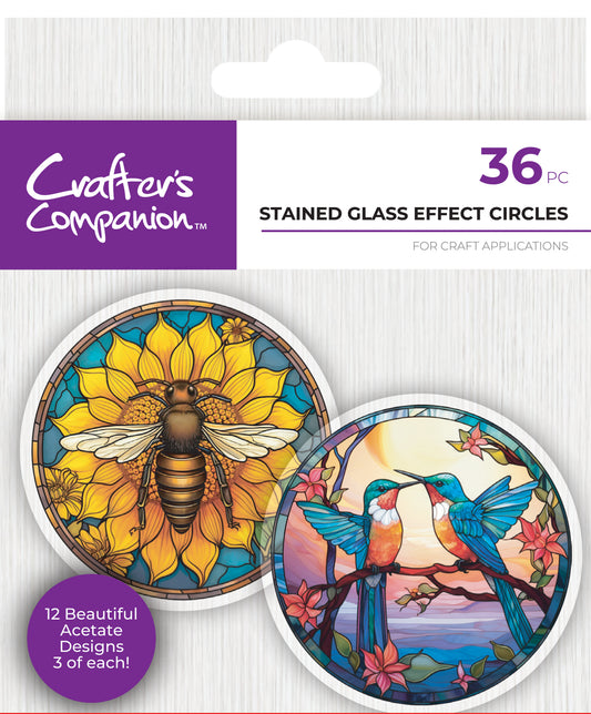 Crafter’s Companion Printed Acetate - Stained Glass Effect Circles
