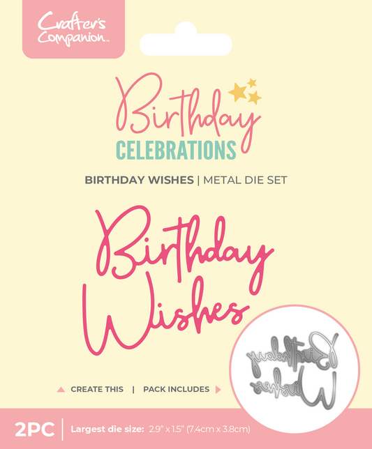 Crafter's Companion Birthday Celebrations Metal Dies - Birthday Wishes
