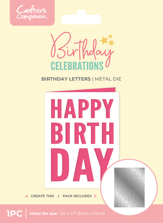 Crafter's Companion Birthday Celebrations Metal Dies - Birthday Letters