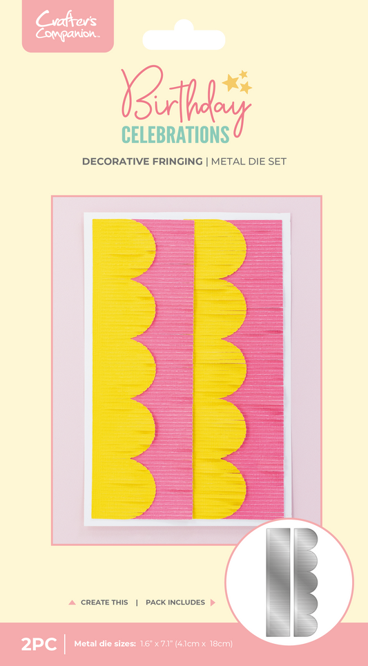 Crafter's Companion Birthday Celebrations Metal Dies - Decorative Fringing