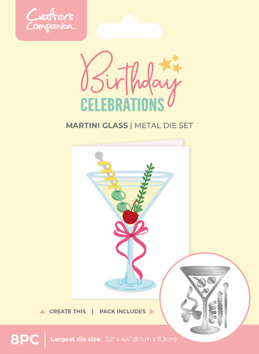 Crafter's Companion Birthday Celebrations Metal Dies - Martini Glass