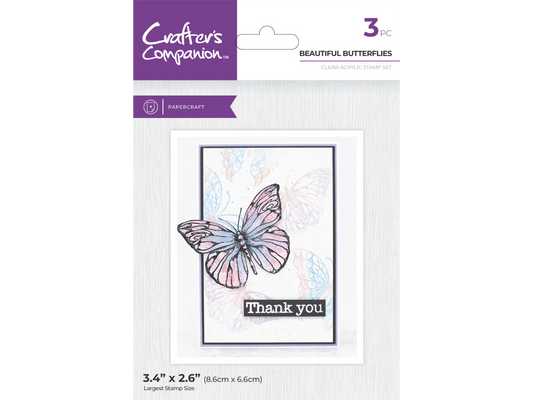 Crafter's Companion Clear Acrylic Stamp - Beautiful Butterflies