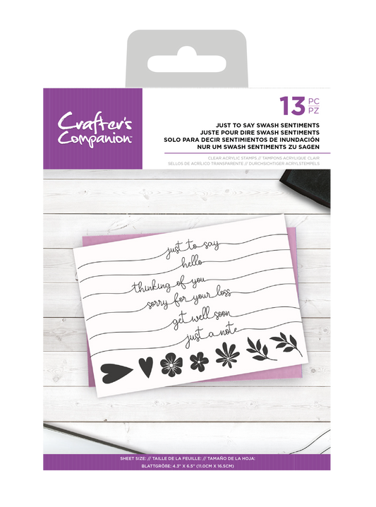 CC- Clear Acrylic Stamps - Just To Say Swash Sentiments