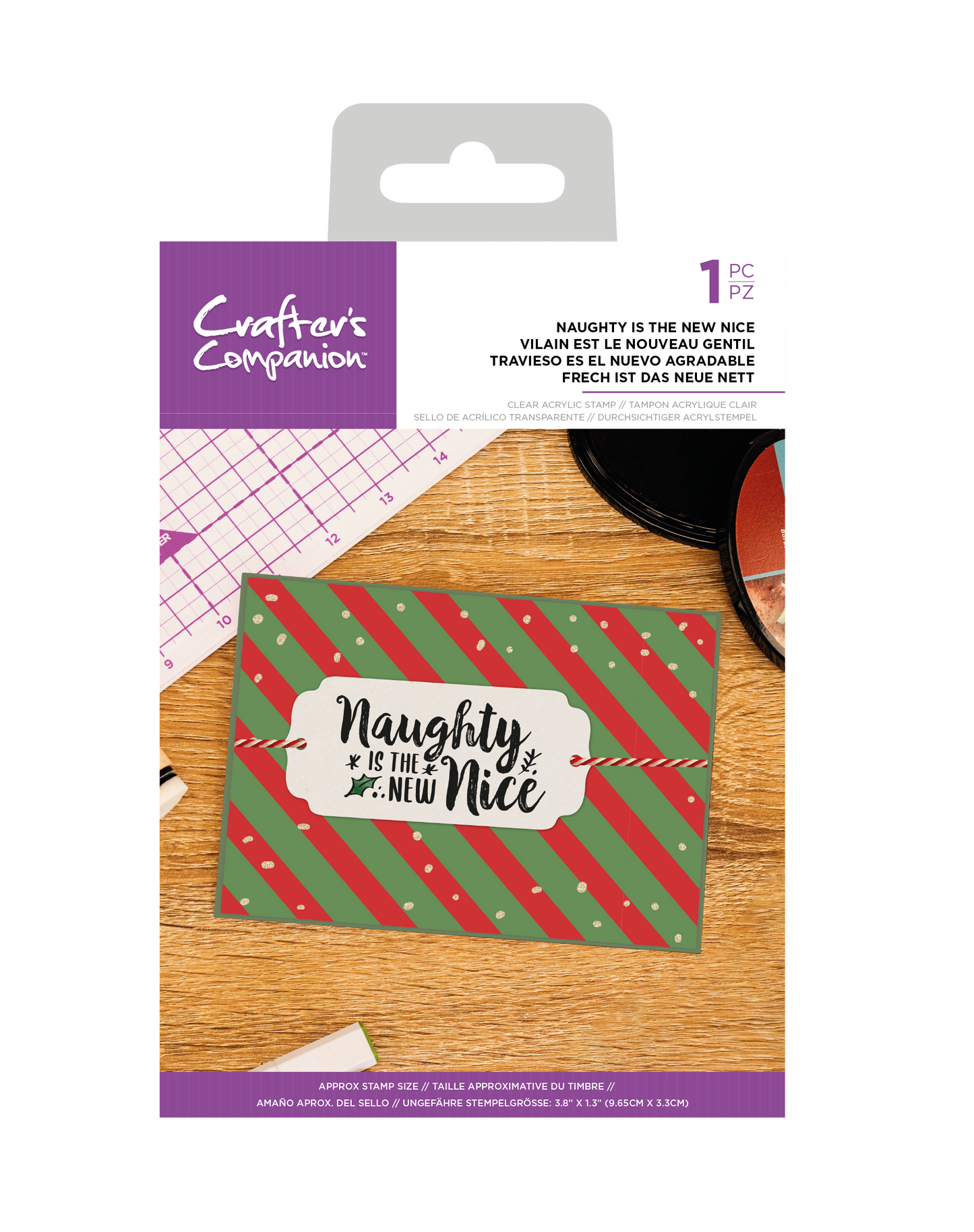 Crafters Companion - Clear Acrylic Stamp - Naughty is the new nice