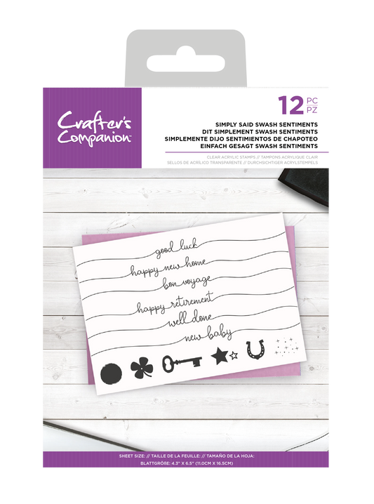 CC - Clear Acrylic Stamps - Simply Said Swash Sentiments