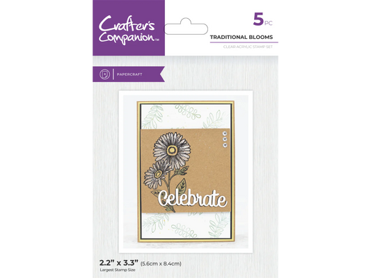 Crafter's Companion Clear Acrylic Stamp - Traditional Blooms