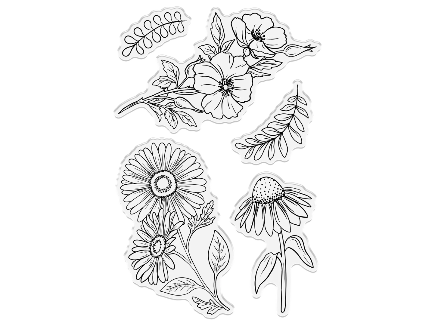 Crafter's Companion Clear Acrylic Stamp - Traditional Blooms