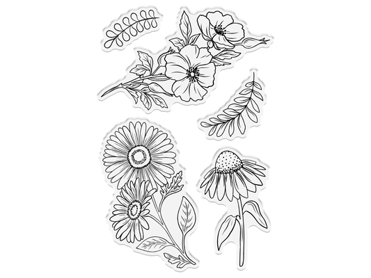 Crafter's Companion Clear Acrylic Stamp - Traditional Blooms