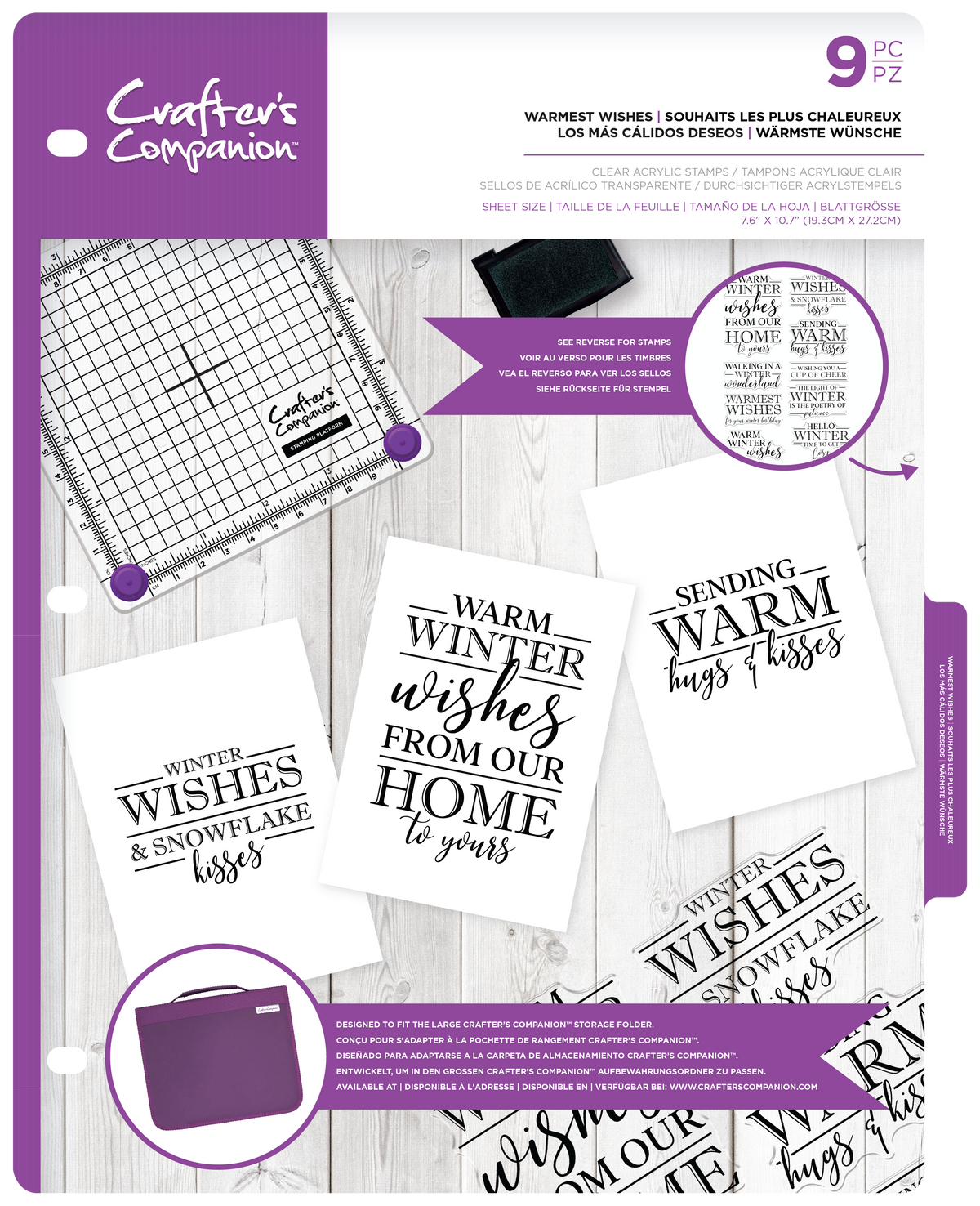 Crafters Companion Clear Acrylic Stamps - Warmest Wishes