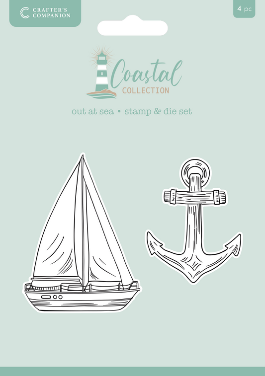 Crafter’s Companion Coastal Collection Stamp & Die - Out at Sea
