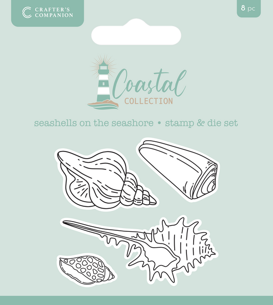 Crafter’s Companion Coastal Collection Stamp & Die - Seashells on the Seashore