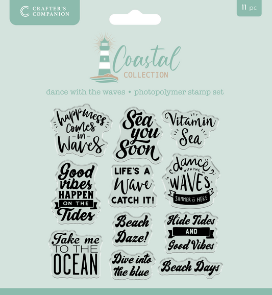 Crafter’s Companion Coastal Collection Photopolymer Stamp - Dance with the Waves 