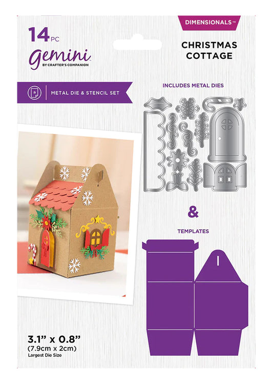 Crafter's Companion 3D Box Die and Stencil Set - Christmas Cottage