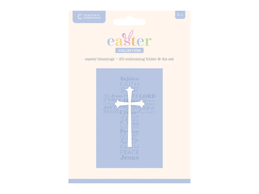 Crafter's Companion Easter Collection 6"x4" 2D Embossing Folder & Metal Die - Easter Blessings
