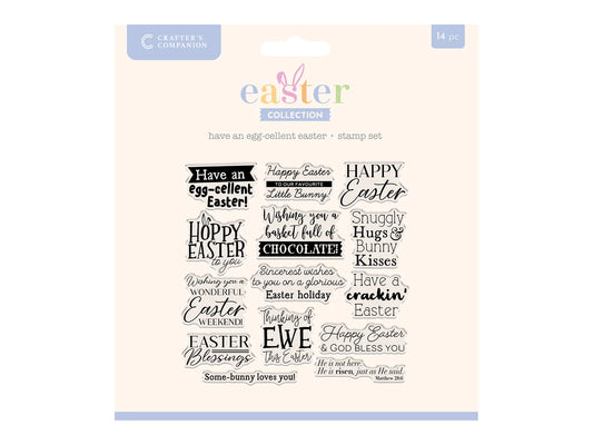 Crafter's Companion Easter Collection Clear Acrylic Stamp - Have an Egg-cellent Easter!