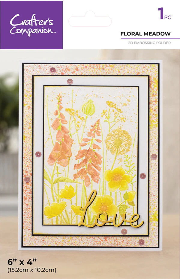 Crafter's Companion 6" x 4" Embossing Folder - Floral Meadow