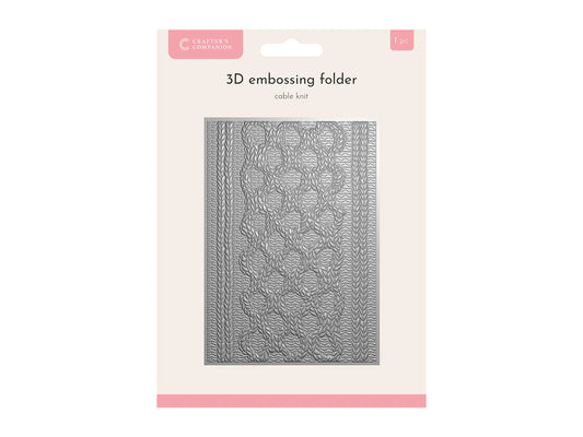 Crafter’s Companion 5″ x 7″ 3D Embossing Folder - Cable Knit